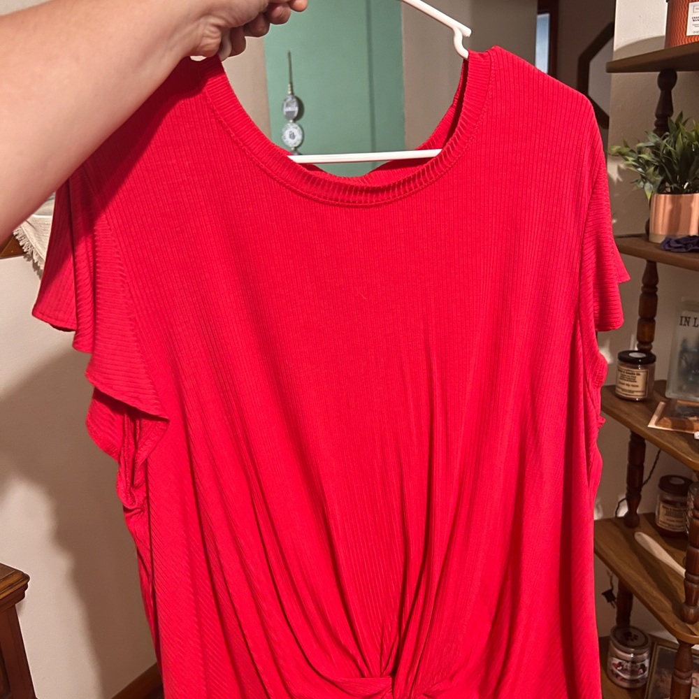 Time and Tru Vibrant Red Women's Blouse